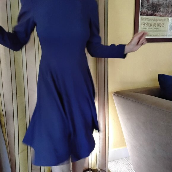 Purple long-sleeved dress with flare skirt. Really fun for dancing! size 6 - Picture 4 of 4
